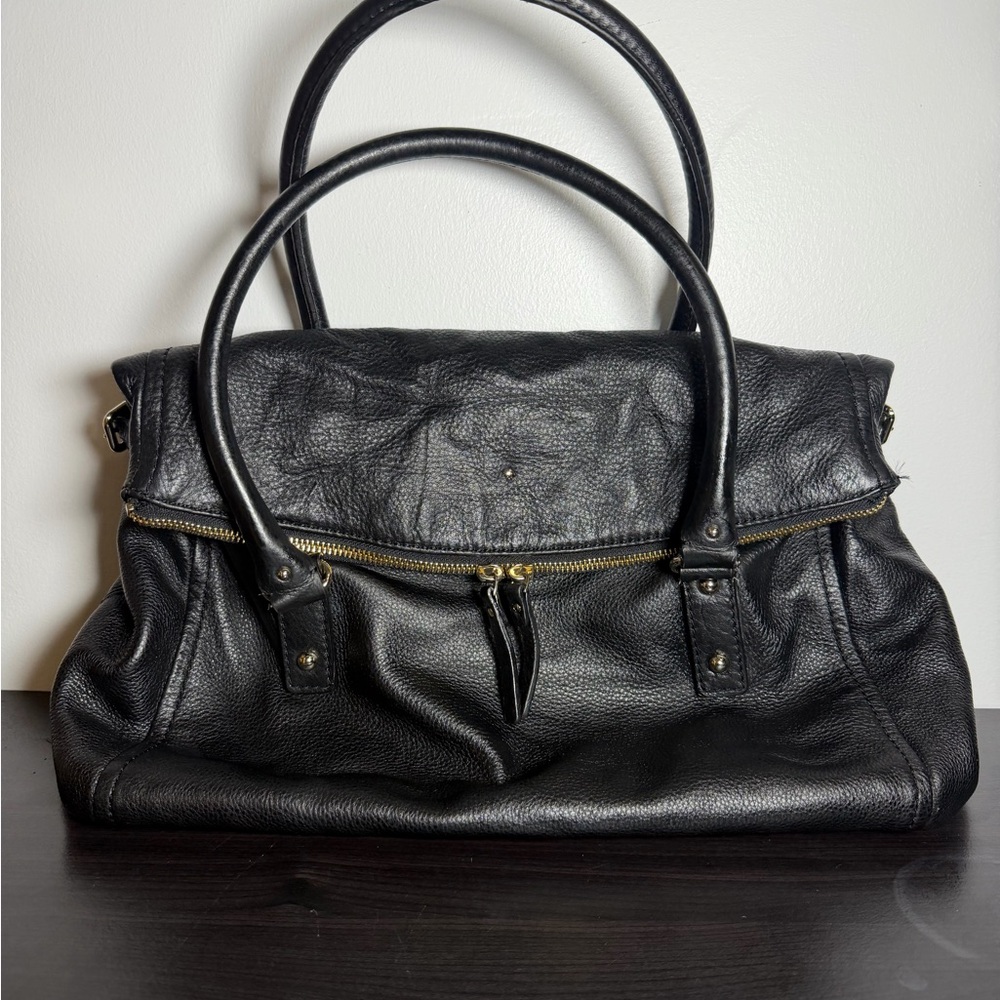 Kate spade slouchy Black Leather Satchel Handbag